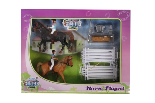 Kids Globe Speelset 2 Paarden met Ruiters